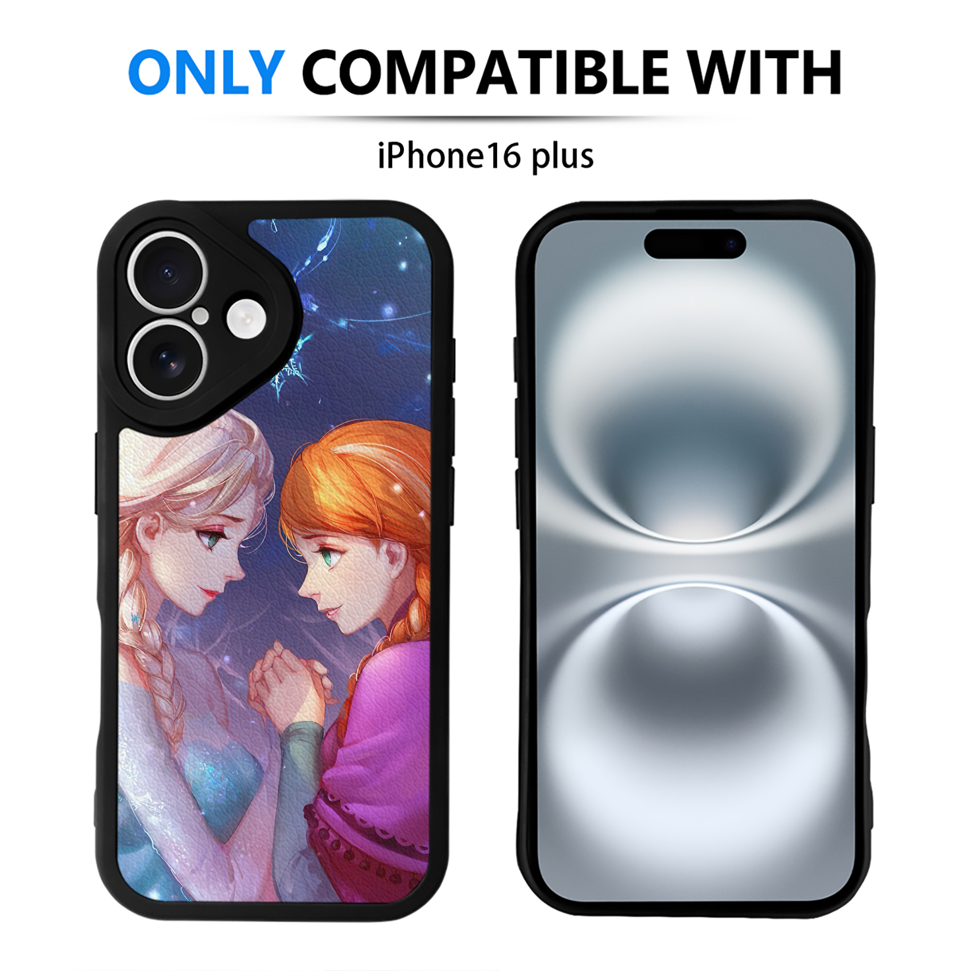 （画像用） アナと雪の女王 アンナ エルサ Frozen Anna Elsa 【iPhone 16シリーズ対応】シリコンスマホケース（レザー調） 材質：シリコン